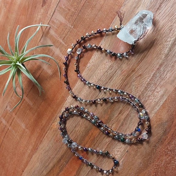 Natural Quartz Crystal Necklace,  Artisan Jewelry by Rust Belt Raised, Quartz - Picture 9 of 14